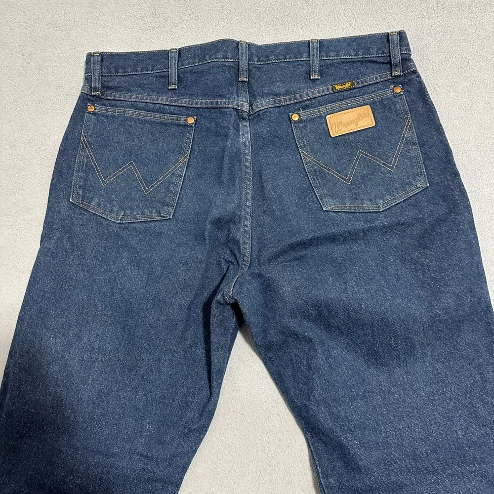 Wrangler Straight Leg Jeans Denim Mid-Rise Stretch Blue Mens Size W38 x L34